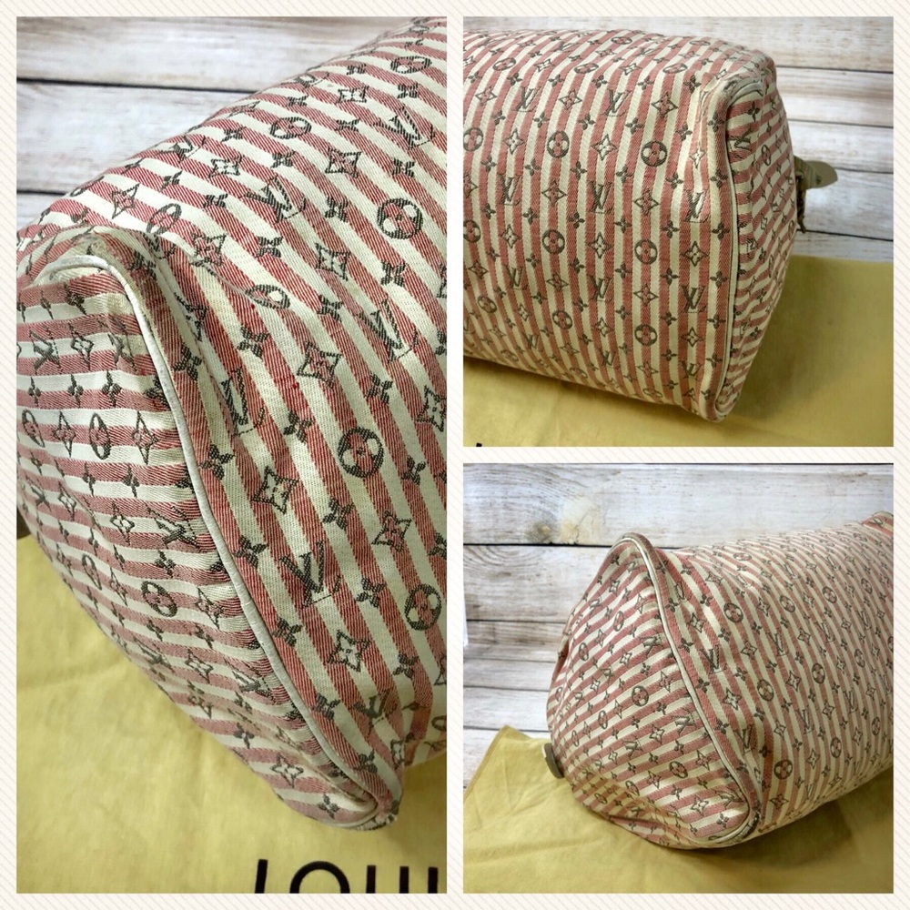LOUIS VUITTON • Pink Stripe Speedy - Picture 6 of 8